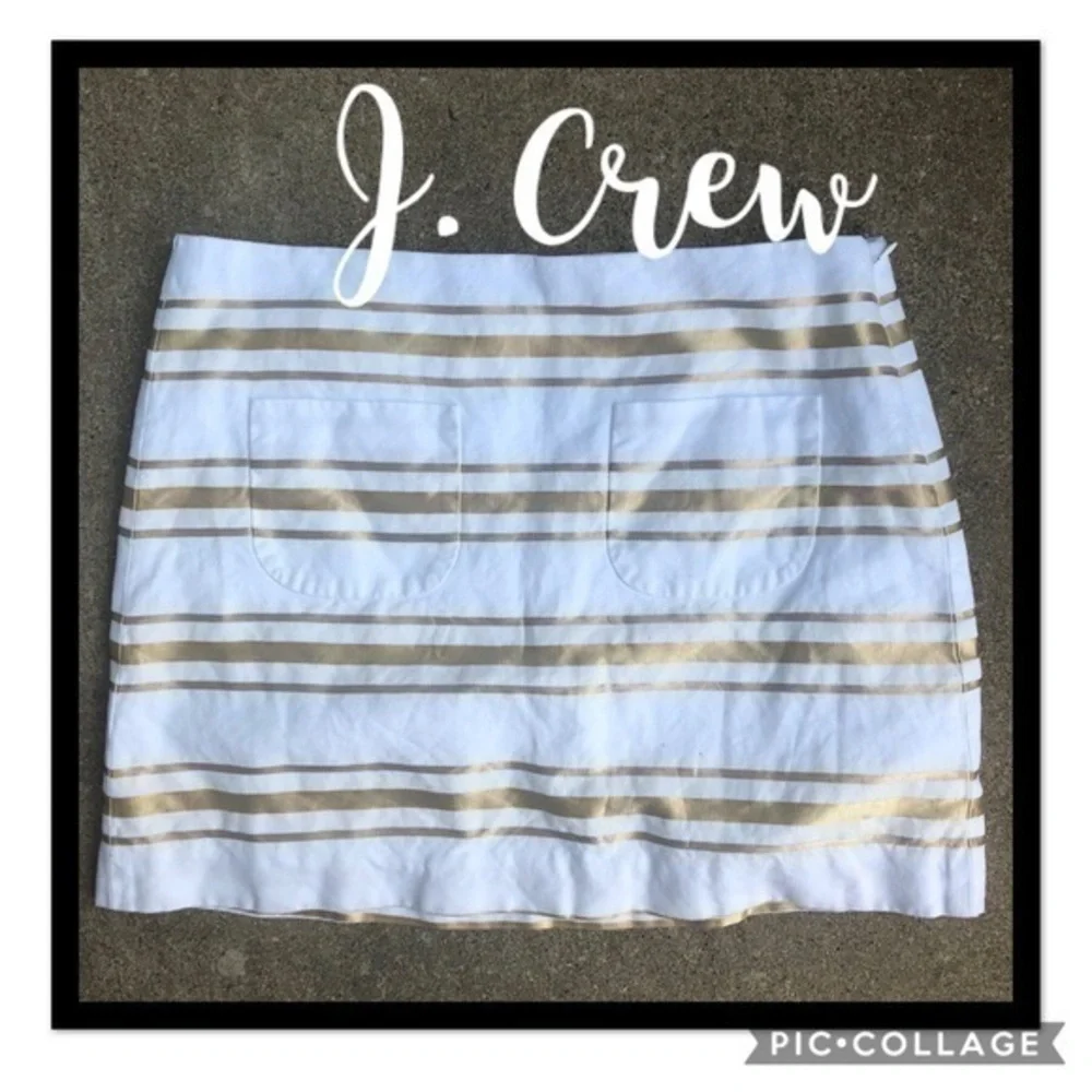 White and Gold Striped Skirt     PM4